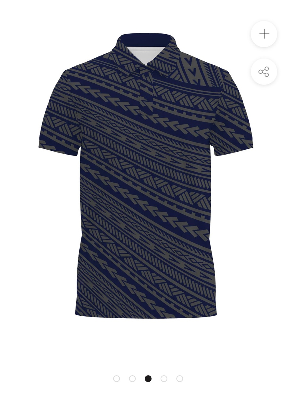 Men's Navy Tribal-Stripe Polo Shirt